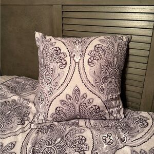Gray and Cream Throw Pillow.